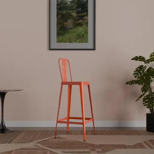 Apex Metal Bar Stool In orange Color